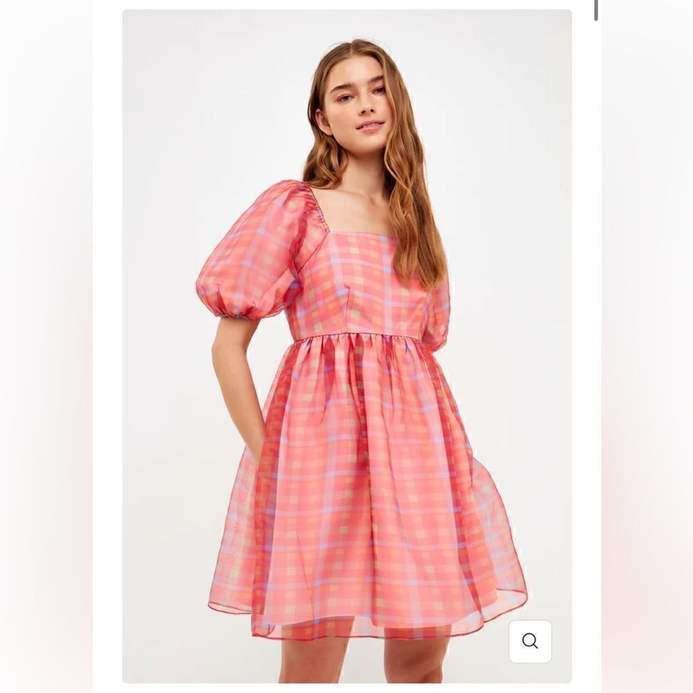 NEW ENDLESS ROSE Checkered Babydoll Mini Dress